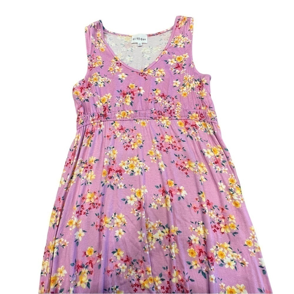 Olive + Oak Pink Floral Maxi Dress, Size Large